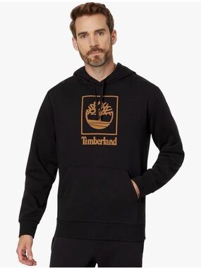 Timberland Black Pullover Hoodie with Tan Logo